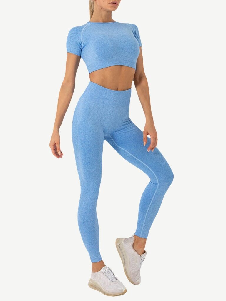 Wholesale Yoga Suits Seamless Knitting Bodysuits 2 Pieces Gymwear