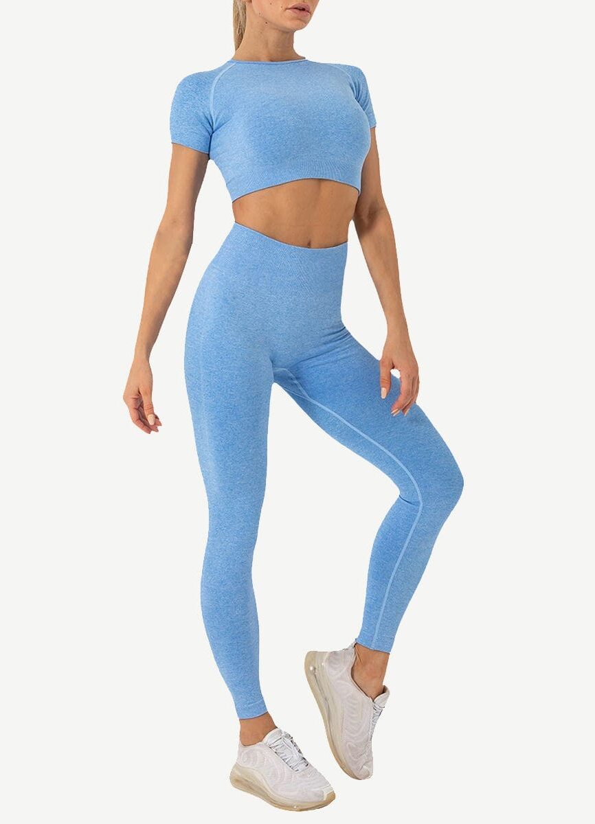 Wholesale Yoga Suits Seamless Knitting Bodysuits 2 Pieces Gymwear