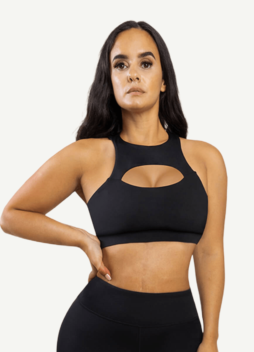 Wholesale Sports Bra With Leopard-print And Black Splice