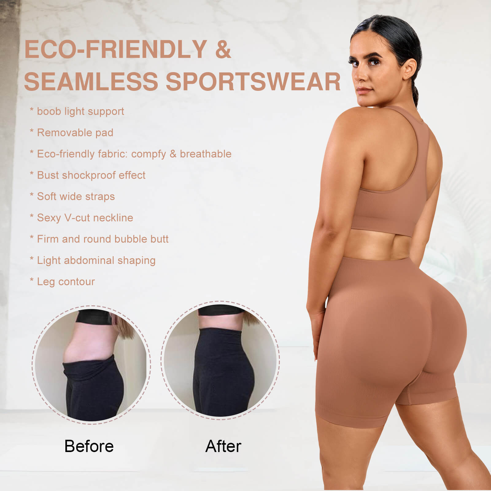 Wholesale Eco-friendly Sexy V Neck Seamless Sportswear