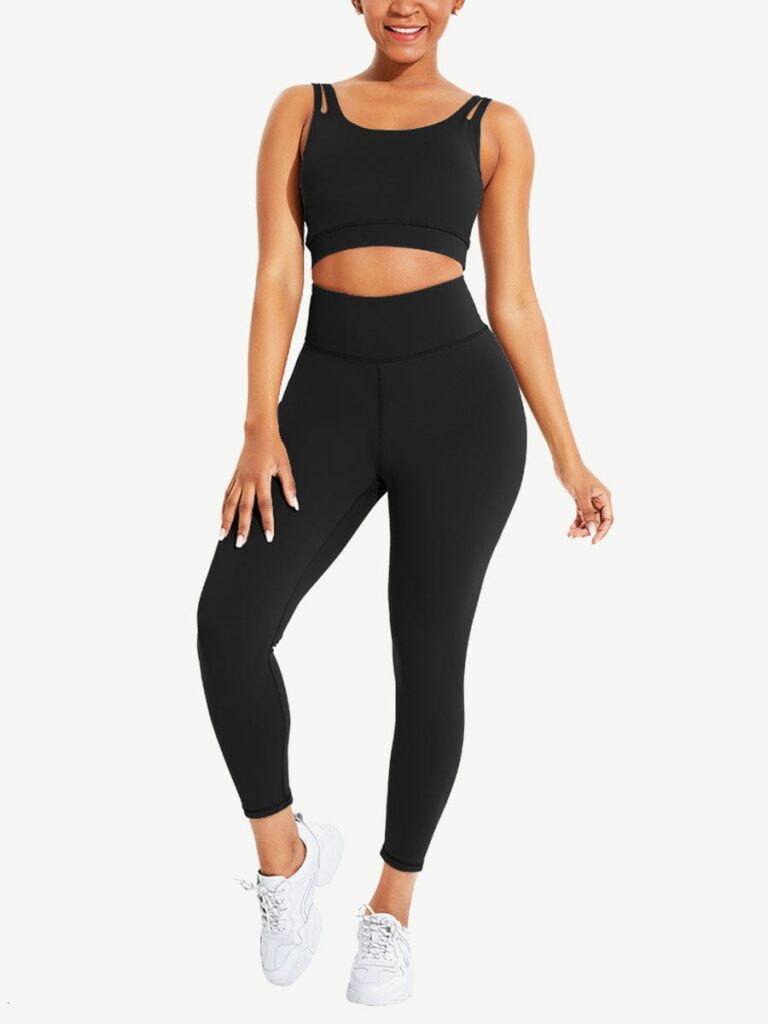 Wholesale Black Seamless Sports Bra High Waist Leggings Simplicity