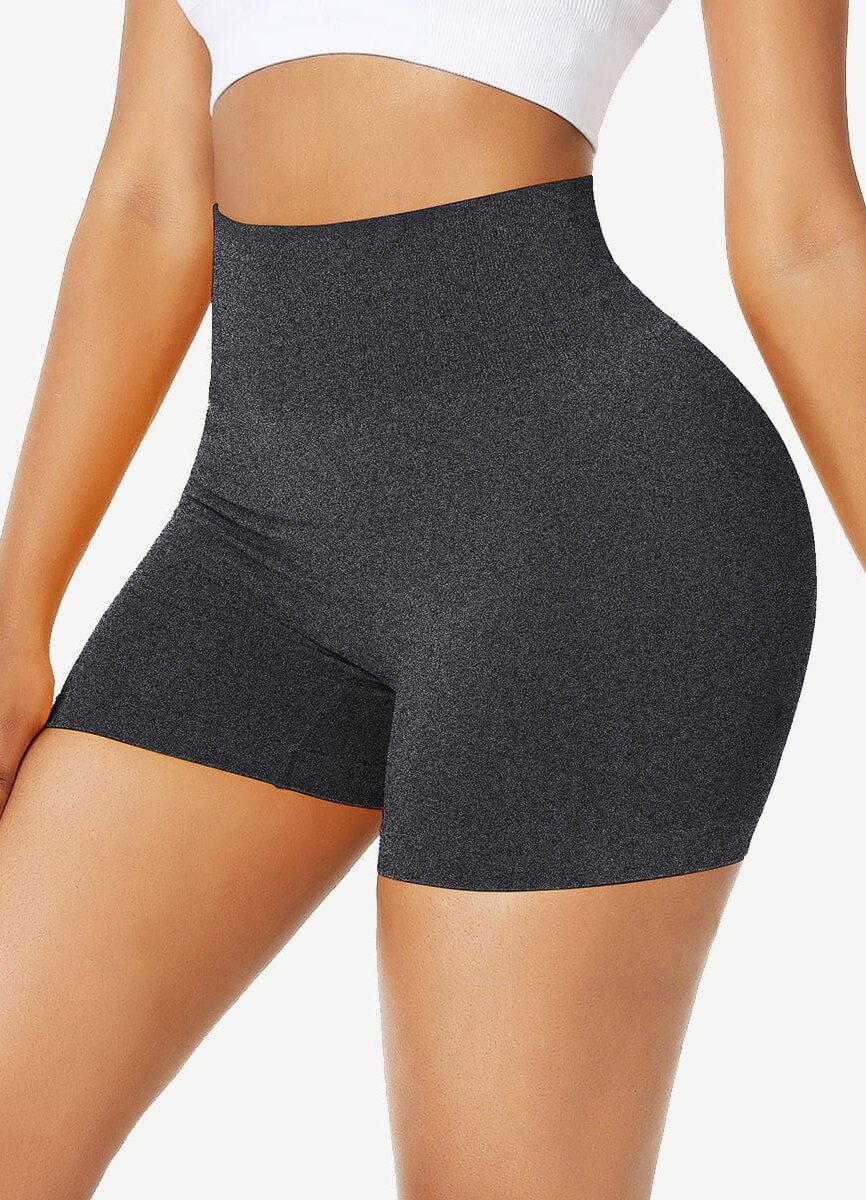 Wholesale Sleek High Waist Gym Shorts Solid Color Women's Clothes