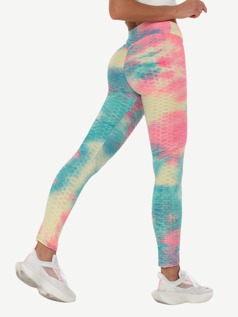 Wholesale Adorable Deep Blue Tie-Dyed Yoga Leggings Ankle Length Nice Quality