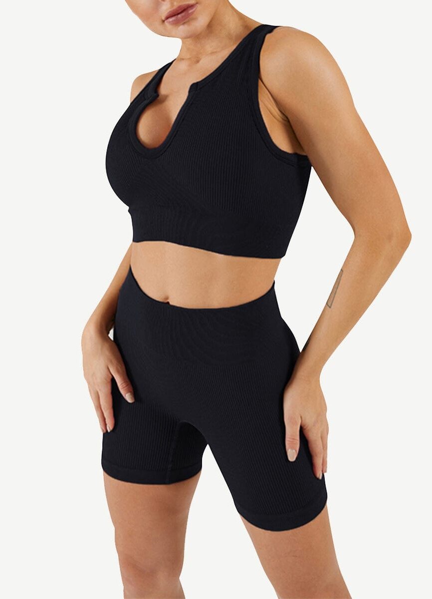 Wholesale Seamless Yogawear Suit Low Neckline Sleeveless Workout Clothes